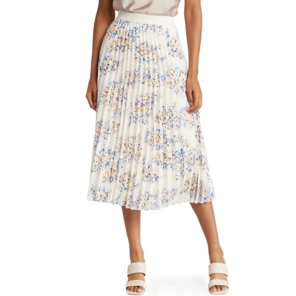 Vince Camuto Boho Pleated Floral Pull On Skirt Size XXL Wedidng Guest - Picture 1 of 11